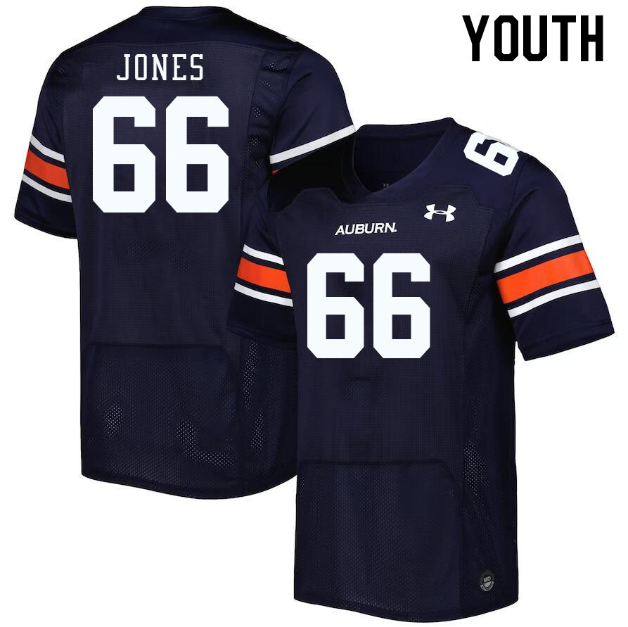 Youth #66 Avery Jones Auburn Tigers College Football Jerseys Stitched-Navy